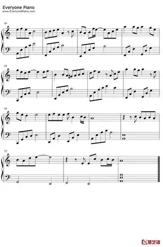 借钢琴谱毛不易c调简单版