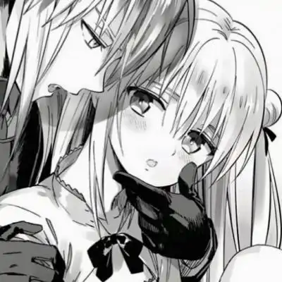 情侣头像动漫一男一女黑白