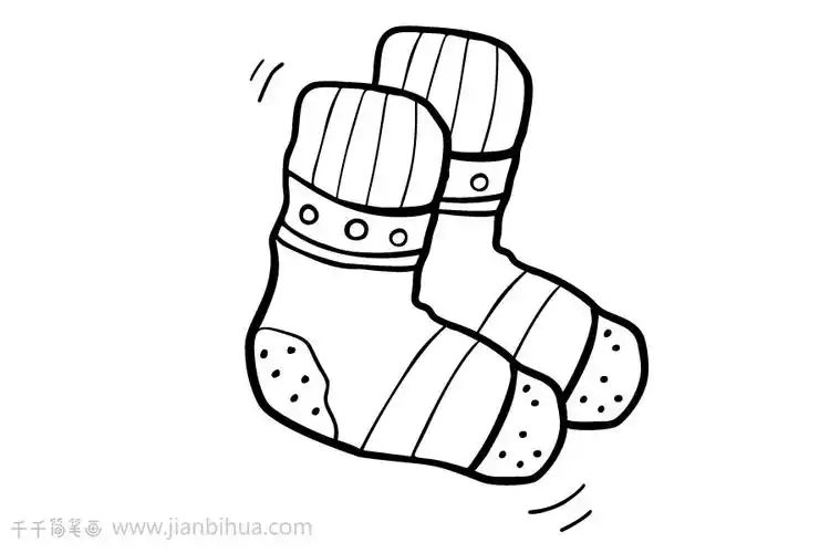 漂亮的袜子简笔画
