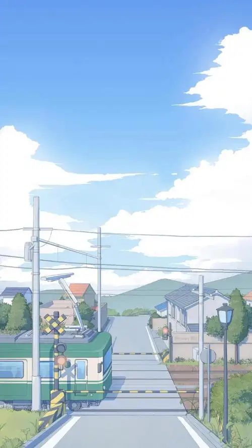 小清新治愈动漫场景手绘插画