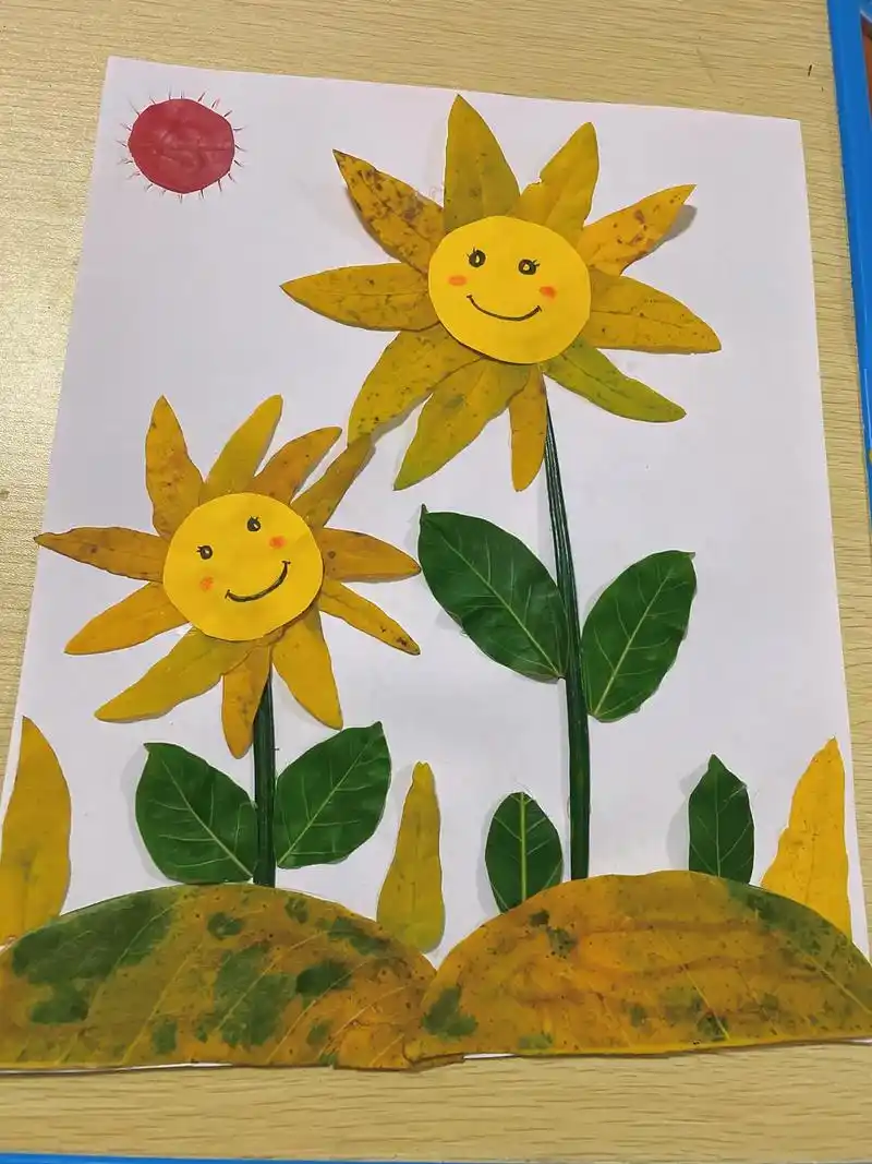 秋天主题画#树叶贴画 #亲子手工 #幼儿园手工 - 抖音