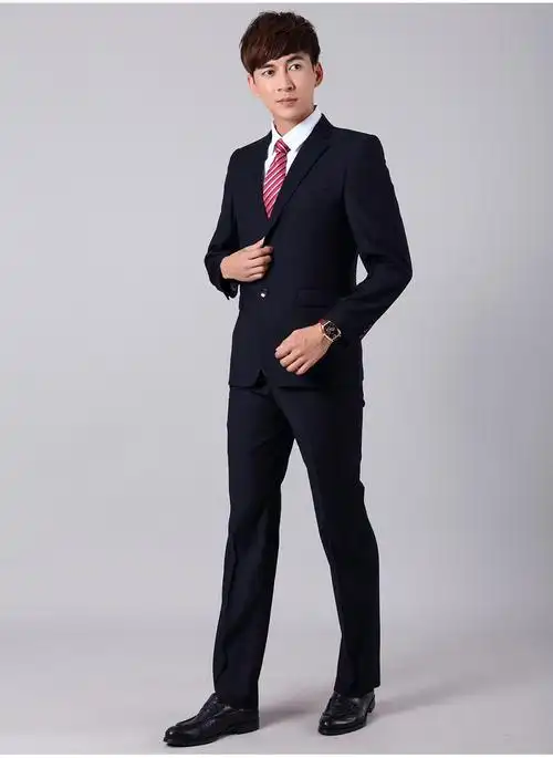 【恋裳坊旗舰店】职业装男西服二件套工作服男士职业西装工装秋冬商务