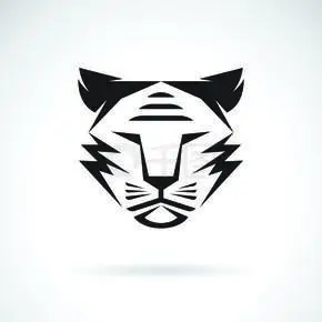 野生动物.老虎标志或图标.易于编辑的分层矢量图.