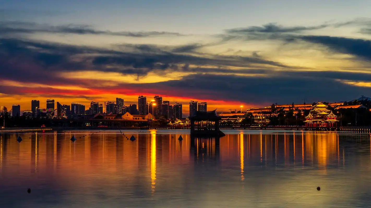 灯火辉煌的城市夜色美景高清宽屏壁纸