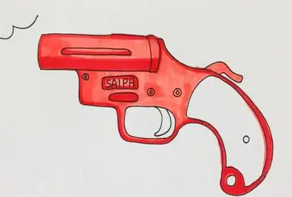 信号枪简笔画步骤图