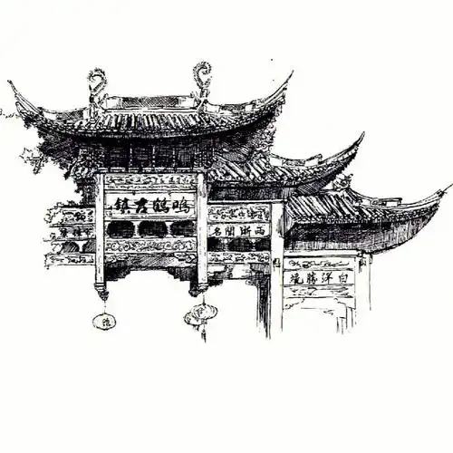 鸣鹤古镇风景速写