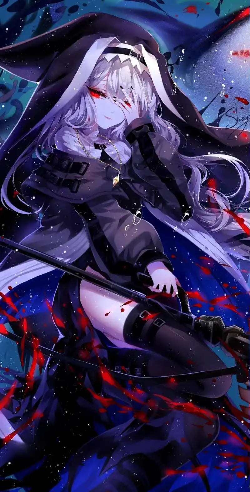 送你一张壁纸 #二次元少女 这一期的壁纸有点偏黑暗系,主要 - 兑趑