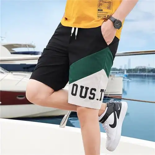 短裤男夏季运动休闲五分闪电客大裤衩潮薄款5分7七分宽松速干男士沙滩