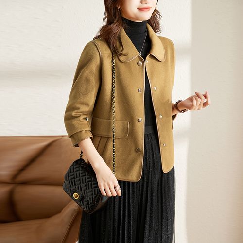 短款上衣女2022春季新款韩版宽松休闲时尚小个子春秋呢子小款外套