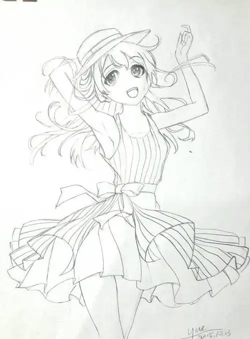 漫画简笔画女全身 漫画人物简笔画女生简单