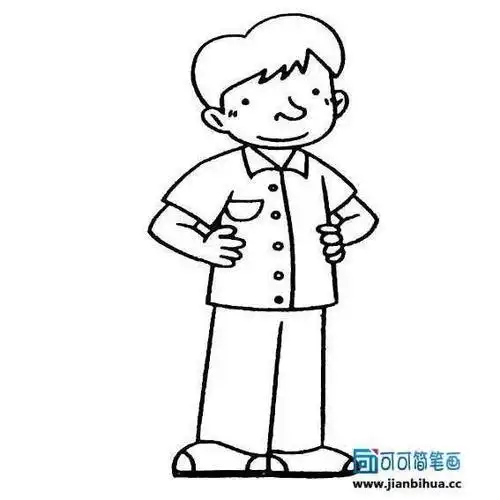 简笔画男生全身画大人人物侧面简笔画全身人侧身的简笔画