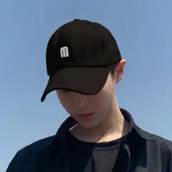 鸭舌帽男士春秋潮牌软顶棒球帽男ins男生帽子夏潮流新款网红小m黑色可
