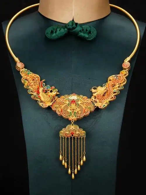 古法龙凤牡丹项链