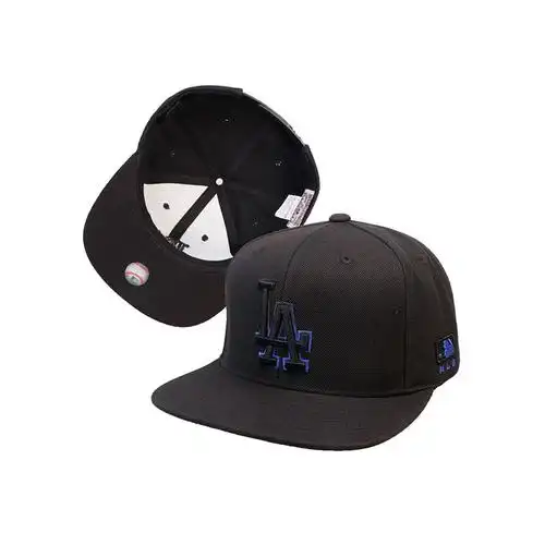 mlb棒球帽男女款白色蓝标可调节帽子ny洋基队棒球帽时尚侧标平檐帽