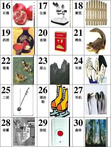 记忆数字编码图片表