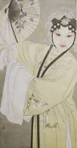 桂香戏曲人物画作品
