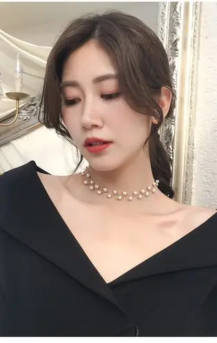 珍珠项链颈带脖链choker项圈颈链网红脖子饰品短款锁骨链女潮仙气