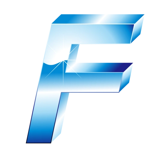 立体冰蓝效果字母f图片