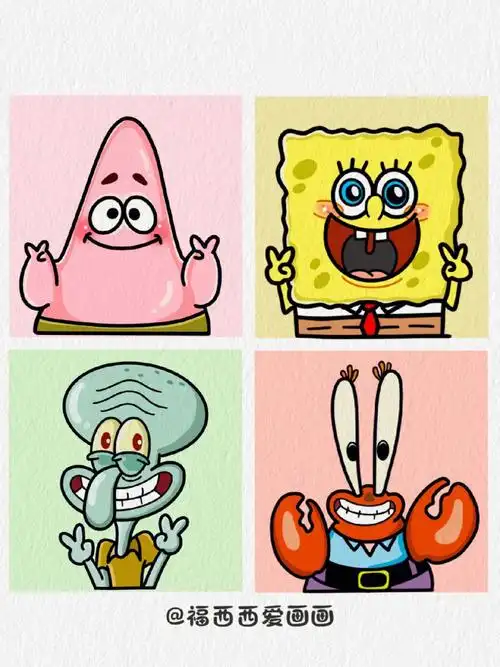 海绵宝宝合集066基础画简笔画画画的日常
