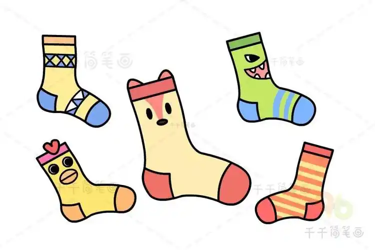 教你画衣服袜子简笔画