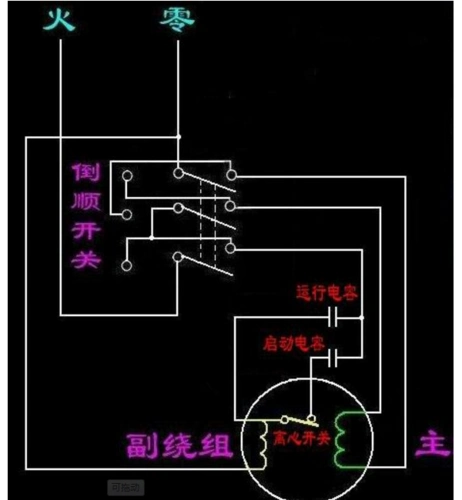 单相电机正反转接线图倒顺开关 使三相电机转动因电源三相的