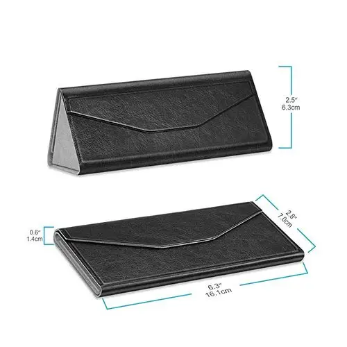 pu 皮革折叠眼镜盒太阳镜阅读眼镜光学折叠持有人