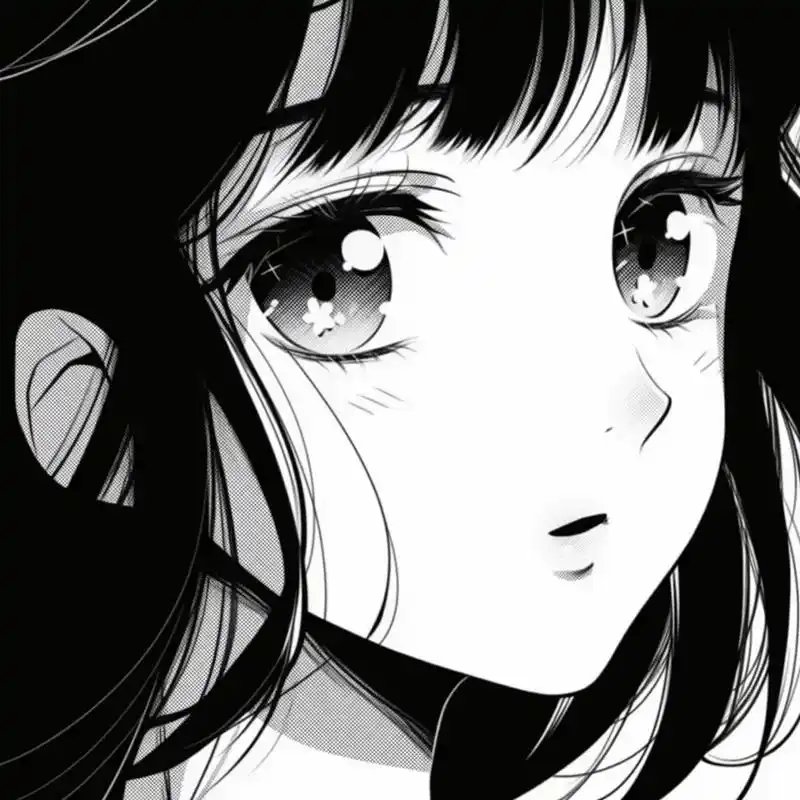 可爱黑白动漫女头!