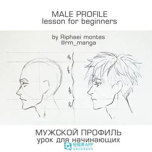 绘画素材男子侧颜教程