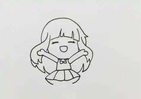 q萌可爱动漫小女孩简笔画图解教学 漂亮可爱动漫小女孩简笔画怎么画
