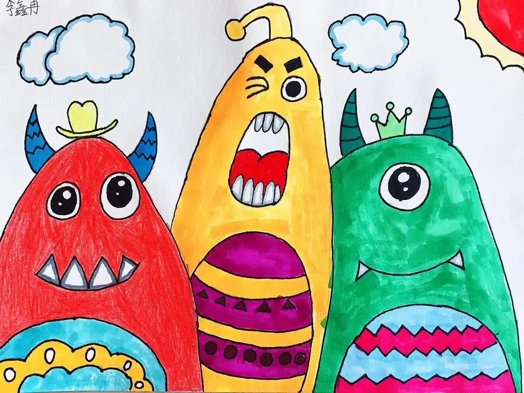 一些简单的儿童画(部分学生作品)