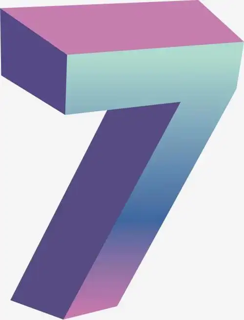矢量3d质感阿拉伯数字7装饰字体