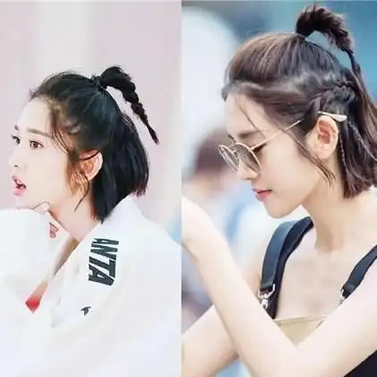 适合日常的短发编发/轻松解决你的尴尬期/可爱气质全拿捏