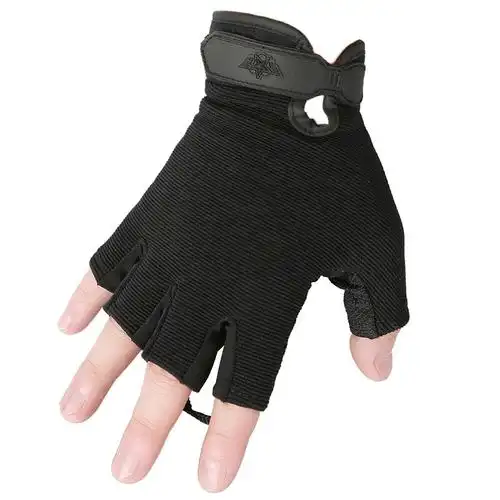 兵行者战术薄防滑手套男女运动骑行半指手套黑色迷彩半指手套黑色半指