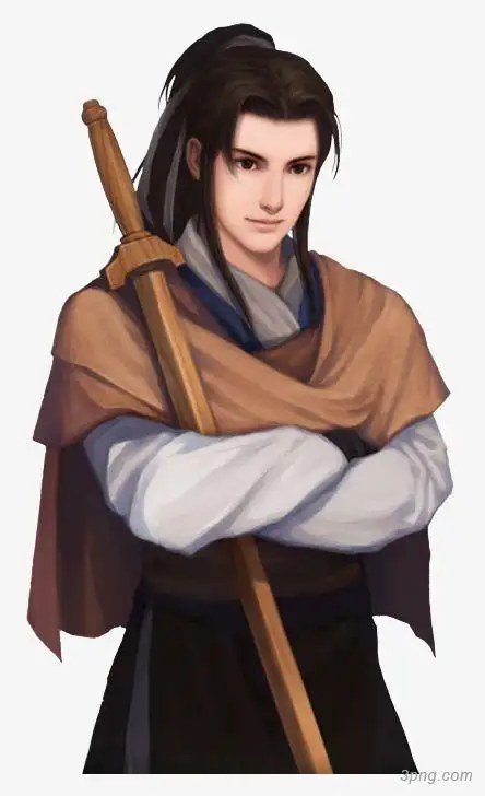 立绘古装抱剑公子png素材透明免抠图片-其他元素-三元素3png.com