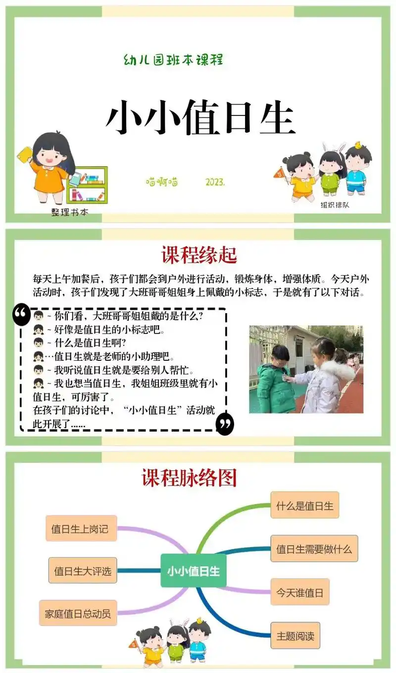 幼儿园班本课程ppt #幼儿园班本课程 #小小值日生班本课 - 抖音