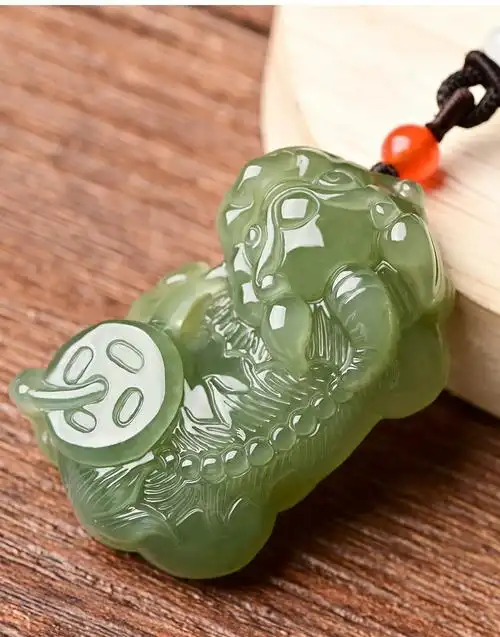 墨韵新疆和田玉貔貅吊坠原石玉器挂件男女玉佩项链霸王皮丘转运貔貅头