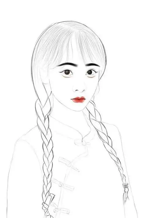 简单好画的女孩简笔画