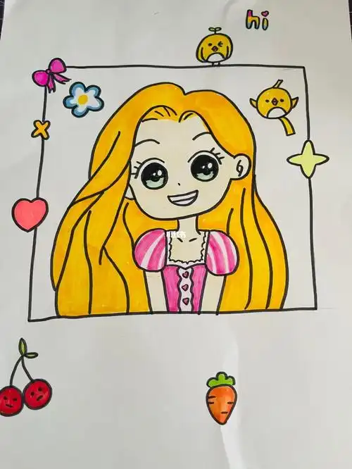 一对一  #画画  #儿童画  #简笔画  #长发公主