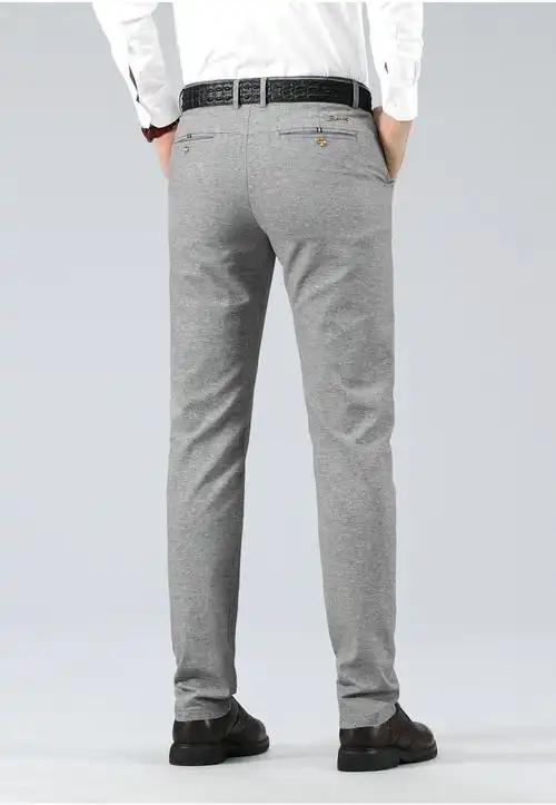 罗蒙romon夏季男士休闲裤修身直筒男裤弹力棉质裤子薄款青年商务夏天