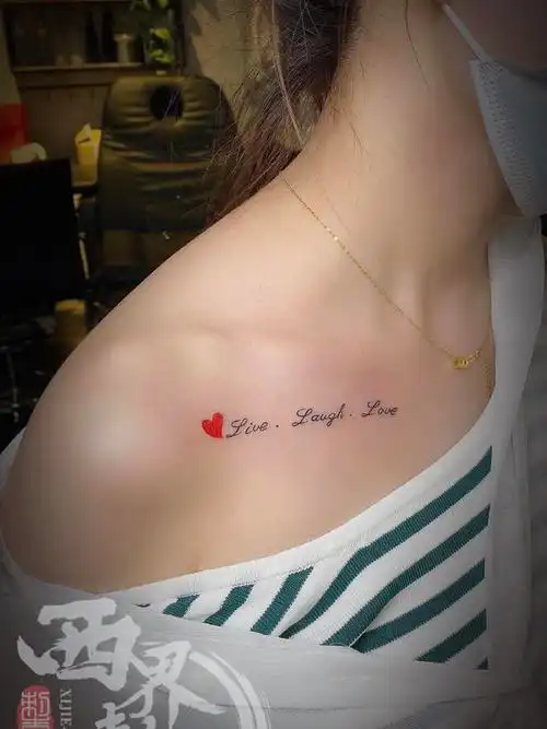 锁骨字母小清新_纹身图案手稿图片_燕郊西界的纹身作品集