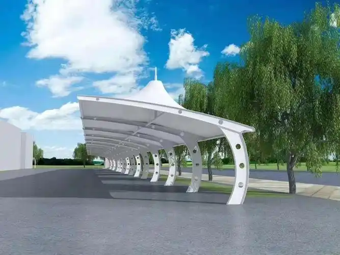 膜结构汽车停车棚在商用领域得到良好的停车环境