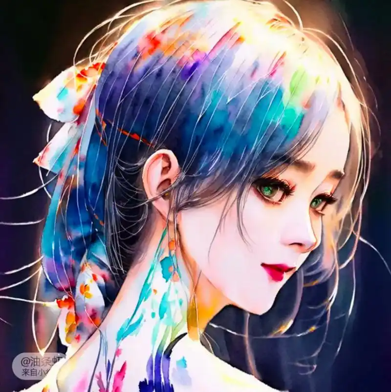 水彩497.图源见水印,侵删 #赵丽颖#头像控 #漫画 #锦 - 抖音