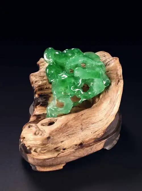 0056翡翠九如摆件