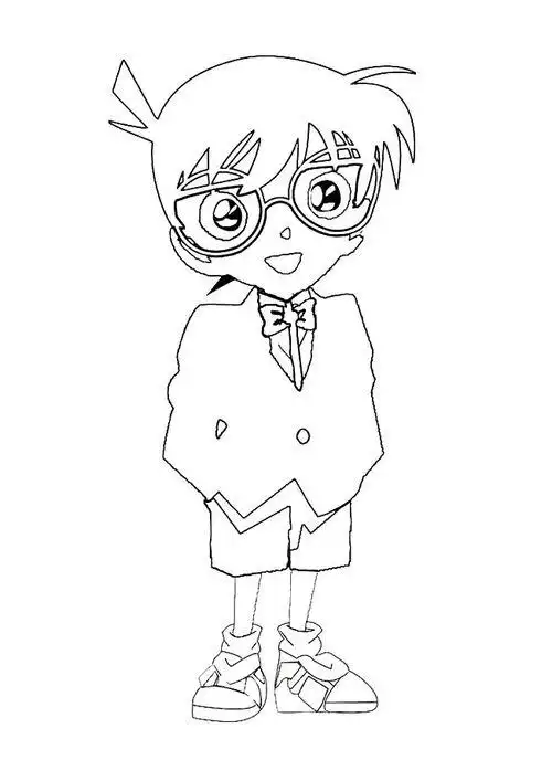 吉田步美儿童简笔画之柯南简单的柯南头像简笔画图片帅气的侦探柯南简