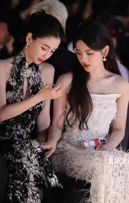 俩人同框再一次看到了杨颖确实瘦了很多,锁骨凸出,骨架也很小.