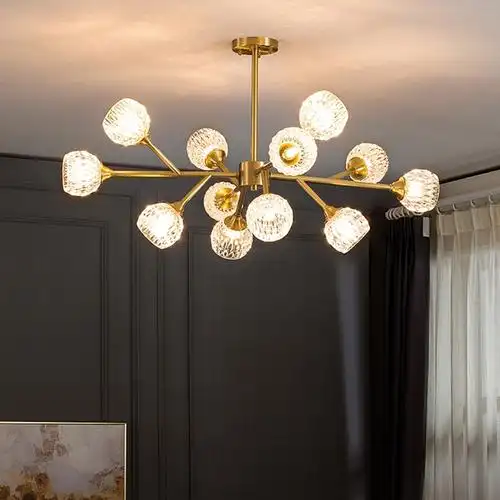 雷士照明led吊灯全铜水晶轻奢后现代家用客厅客厅吊灯