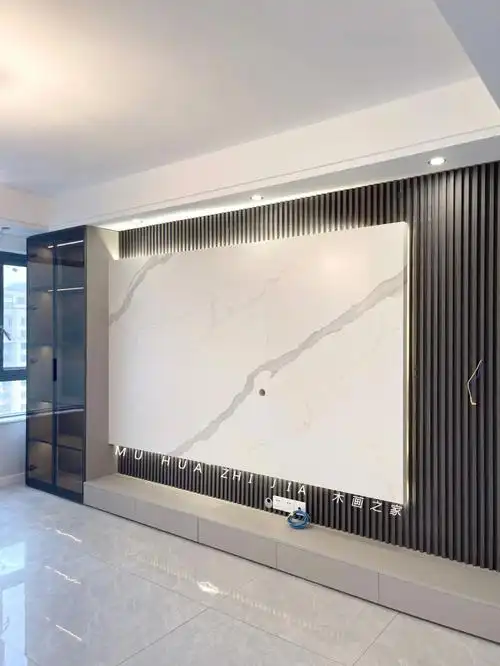 现代简约岩板电视背景墙