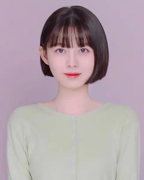 韩国证件照帮p这个短发模板太乖了吧