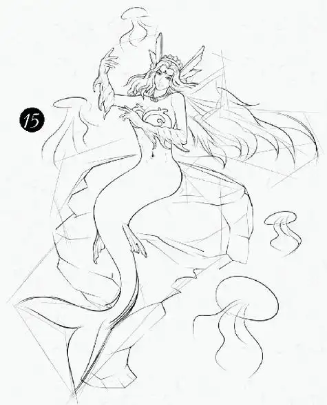 美人鱼漫画素描教程