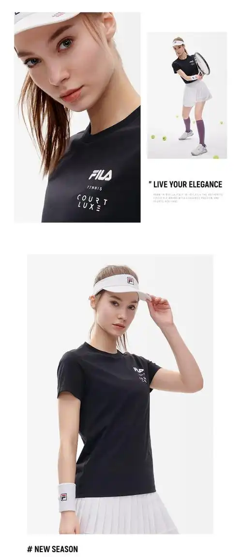 fila 斐乐官方女子短袖t恤2022夏季新款基础百搭轻凉圆领运动上衣 深